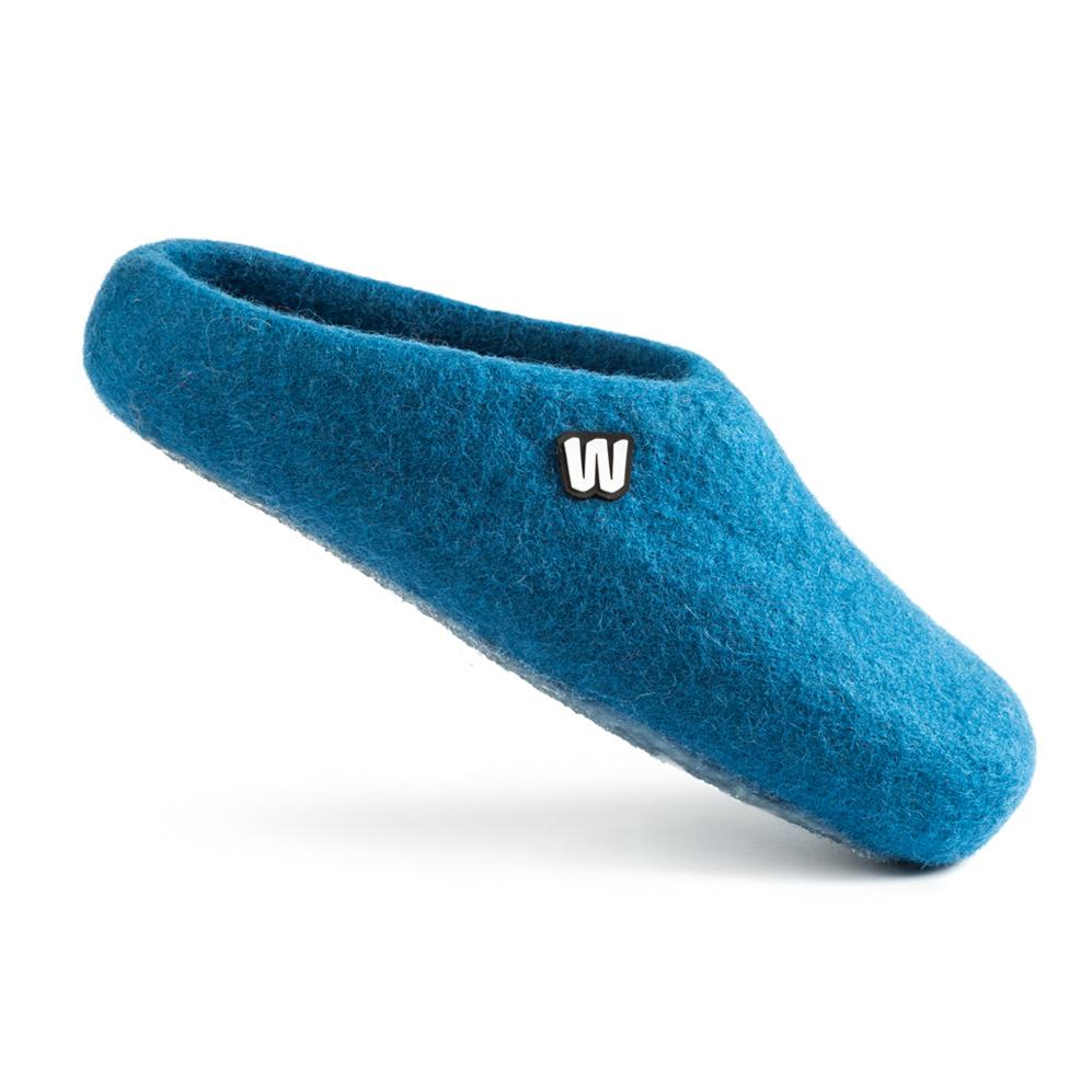 Slippers - Sapphire Blue Wool Slippers